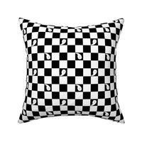 Halloween Ghost Checkers - Black & White