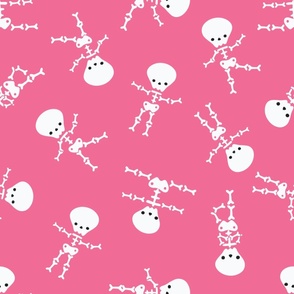 large dancing skeletons / pink