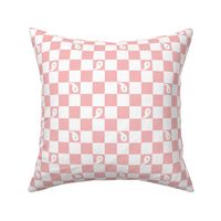 Halloween Ghost Checkers - Pink & White