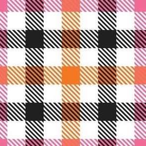 small buffalo plaid / pink halloween