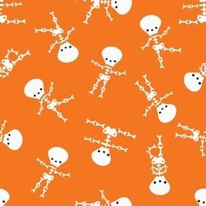 small dancing skeletons / orange