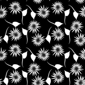 Halloween Sunflowers - Black & White
