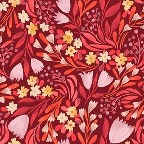 floral fancy red normal scale