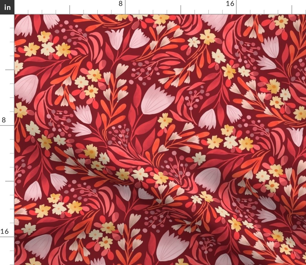 floral fancy red normal scale