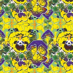 Large Pansy Patch Print Batik Design