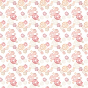 peach fuzz block print floral small - pantone color of the year 2024 - peach plethora color palette - abstract botanical wallpaper