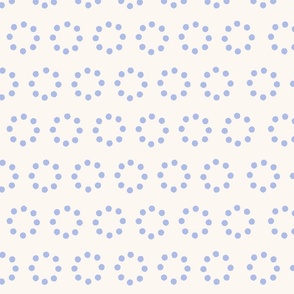Small dotted circles periwinkle on cream 1 inch