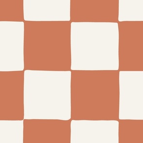 (XXL) Checkerboard in Brandied Melon Brick Red