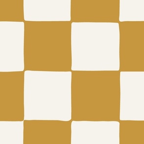 (XXL) Checkerboard in golden spice yellow