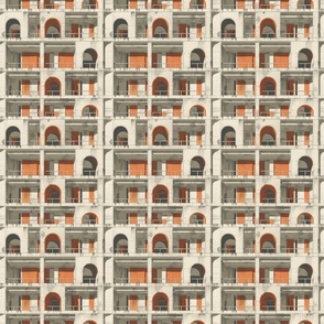 Terracotta Triumph - Warm Tones Brutalist Facade