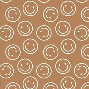 1" Smiley Faces - Happy Toss - Brown 