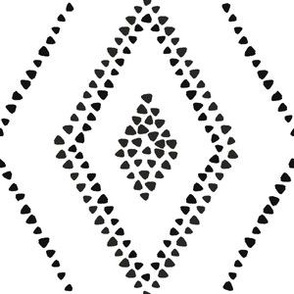 Mosaic - Tribal Diamonds Black and White - Geometric - Tiles - Large