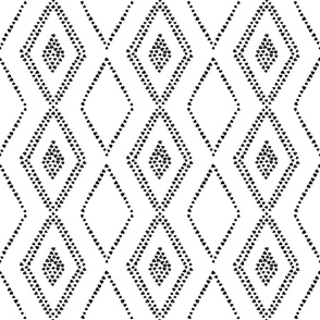Mosaic - Tribal Diamonds Black and White - Geometric - Tiles - Large