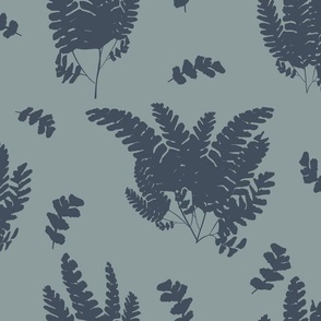 Ferns Leaves-Muted Gray
