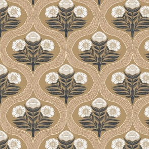 Floral Stem Botanical Garden Morris Inspired 12 in Lark