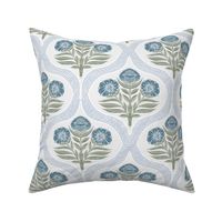 Floral Stem Botanical Garden Morris Inspired 12 in Provincial Blue