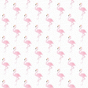 small light pink polka dot flamingos