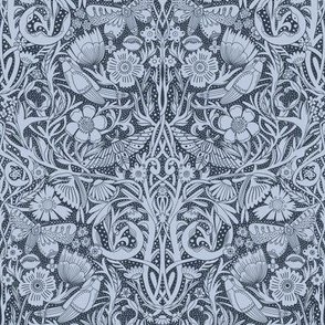 Heritage Garden Botanical English Country Cottage Morris Inspired 12 in Blue Nights