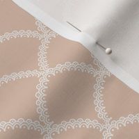 Lace Scallop Fabric  heritage garden collection Pink Champagne