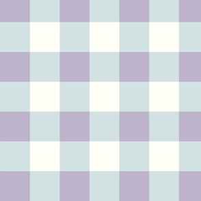 Gingham - Mauve, Blue And White.