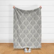 large scale // classic botanical line art - inky blue_ subtle grey 02