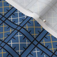 Stitched Crosses - Blue White Gold - Small