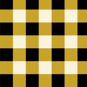 Gingham - Black, Gold And Cream.