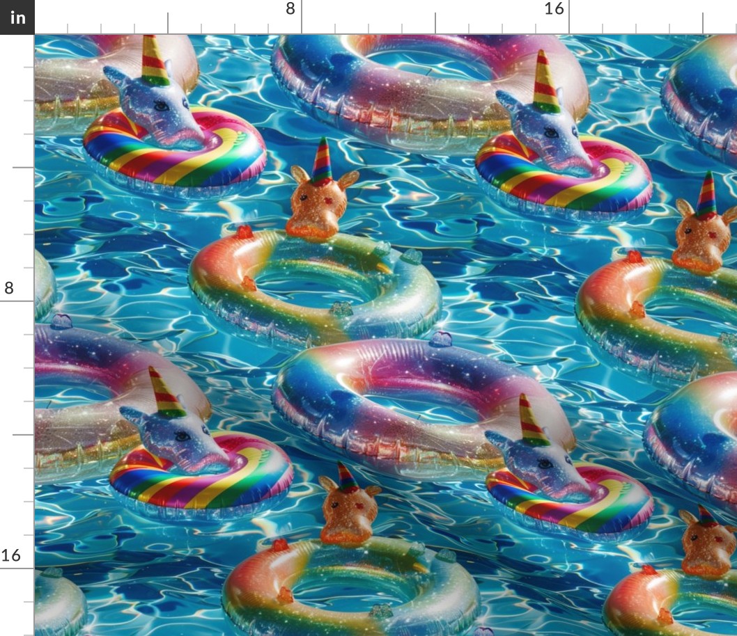 Fun Pool Party Glitter Unicorn Floaties Floats
