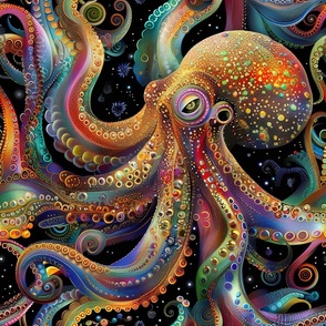 Psychedelic Rainbow Octopus