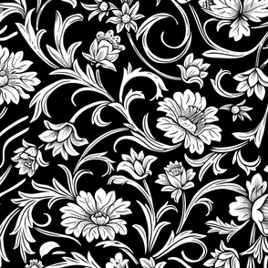 Black & White Floral Morris Design