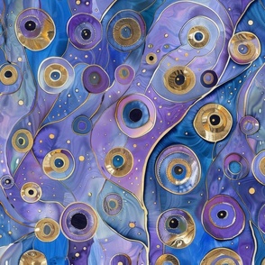 Abstract in Gold, Violet and Blue