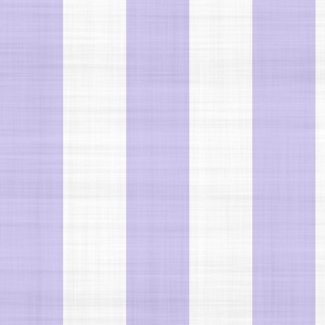 French Linen Style Stripes Coordinate For Fleur de Lis Damask Pattern Lilac White Vertical