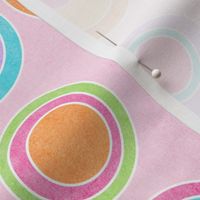 Party Wall Circles. With Texture. Colorful. Pink Background. Wallpaper.