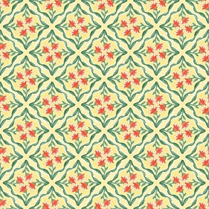 Whimsical Bellflower Pattern, Diamont Repeat