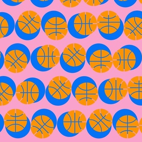 Court Sports_Basketball Bounce- Pink Orange Blue