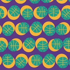 Court Sports_Basketball Bounce- Purple Green Orange
