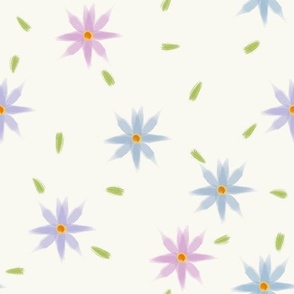 Delicate watercolor daisy flowers on light cream
