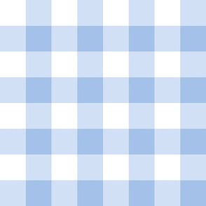 Gingham cornflower, light blue - medium scale