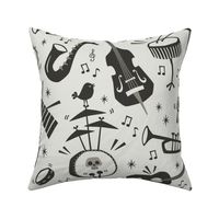 All that jazz - retro music party - black and white (large scale)