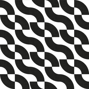 Bauhaus Modern Geometry No.006 - Black and White Shapes / Large / Eva Matise