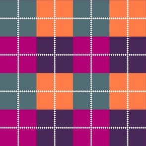 Colourful Grid With White Dotted Grid Pattern Medium Scale