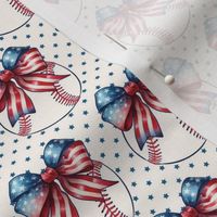 Smaller Patriotic Baseballs and Bows with Blue Stars