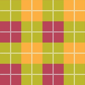 White Dotted Grid With Magenta, Green, Yellow Grid Medium Size