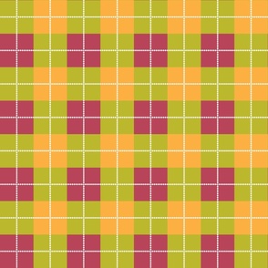 White Dotted Grid with Magenta, Green, Yellow Grid Small Size