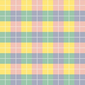 White Dotted Grid with Pastel Colour Pattern Small Size