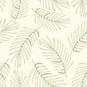 Subtle Green Palm Leaves