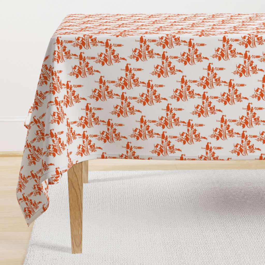 Animal Corroboree -small orange on white