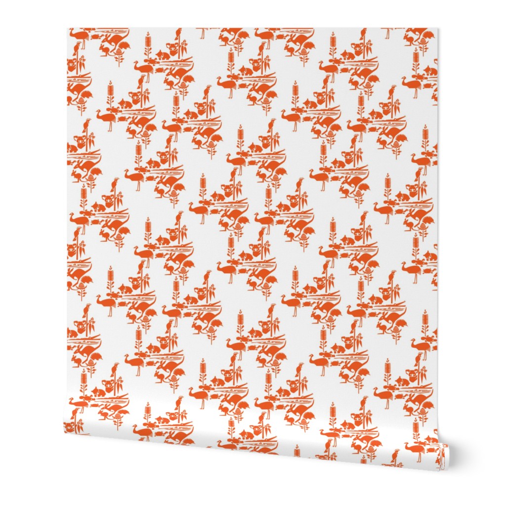 Animal Corroboree -small orange on white