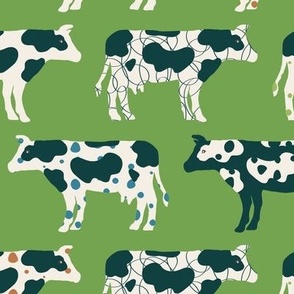 Cows, Cows, Cows on Green - large