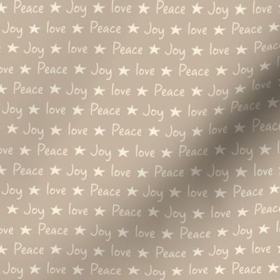 Love, joy, peace, stars, typography, neutral